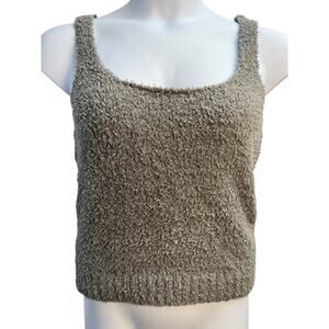 SKIMS 4X/ 5X Cozy Knit Tank Top‎ Smoke Grey Fuzzy Soft Loungewear NWT
